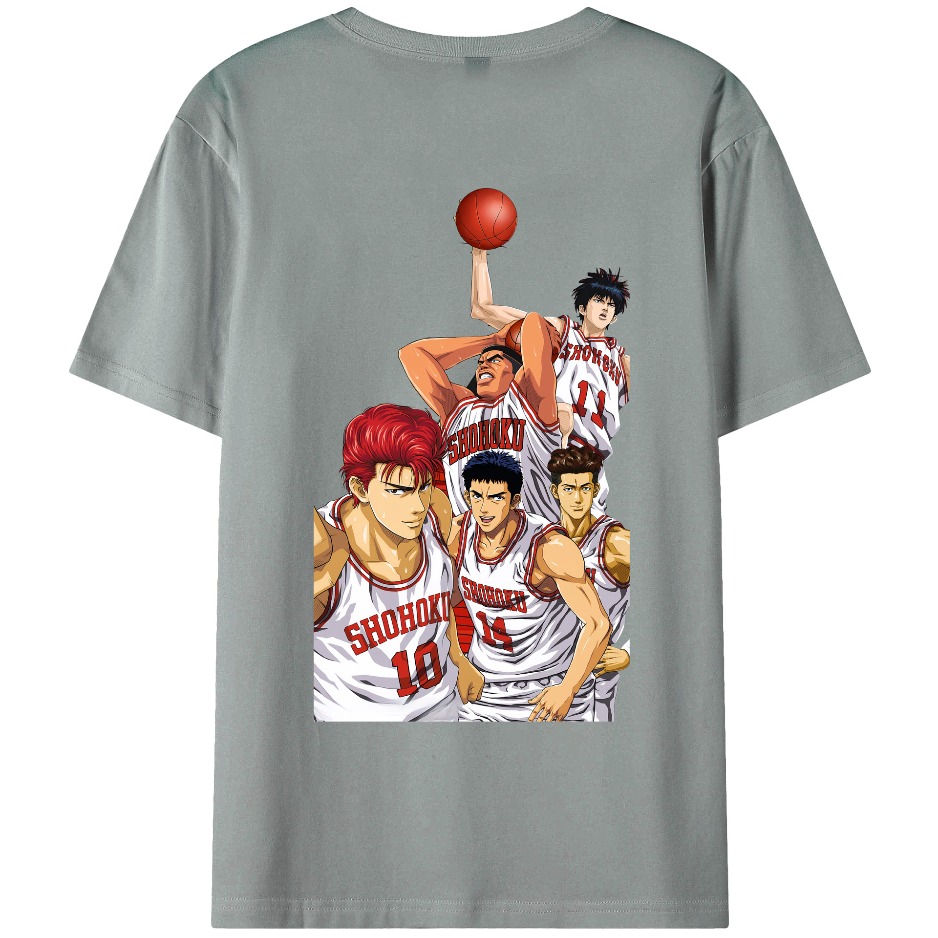 （画像用） SLAM DUNK／スラムダンク 綿100％ メンズ半袖Tシャツ（バックプリント） 通気性